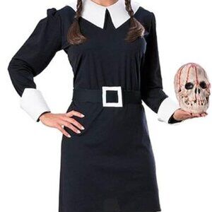 Rubies CHILD Wednesday Addams Costume ADAMS FAMILY BLACK GIRL DRESS Size L 8-10